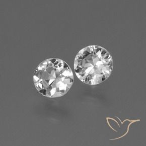 Gemas de Zafiro Blanco claro natural de 0.69 ct, Redondo, VS