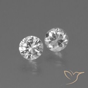 Gemas de Zafiro Blanco claro natural de 0.75 ct, Redondo, VVS-VS