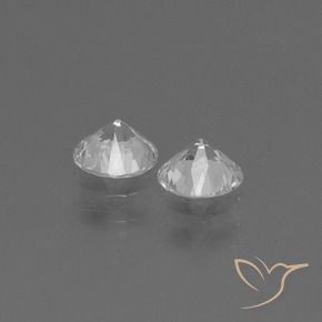 Gemas de Zafiro Blanco claro natural de 0.75 ct, Redondo, VVS-VS