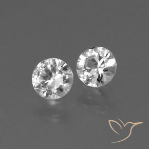 Gemas de Zafiro Blanco claro natural de 0.78 ct, Redondo, VS