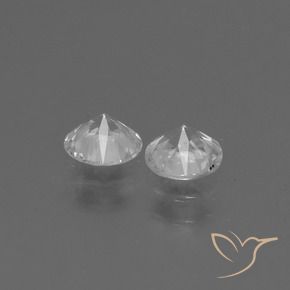Gemas de Zafiro Blanco claro natural de 0.78 ct, Redondo, VS