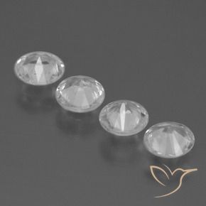 Gemas de Zafiro Blanco claro natural de 1.39 ct, Redondo, VS