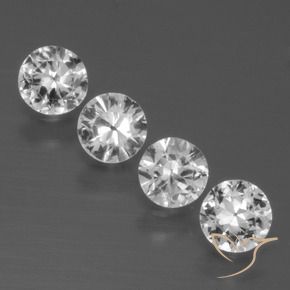 Gemas de Zafiro Blanco claro natural de 1.44 ct, Redondo, VS