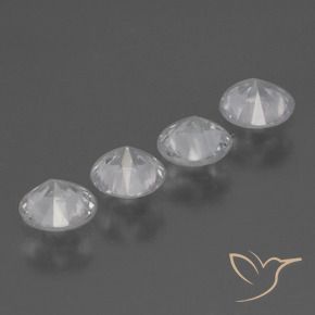 Gemas de Zafiro Blanco claro natural de 1.44 ct, Redondo, VS