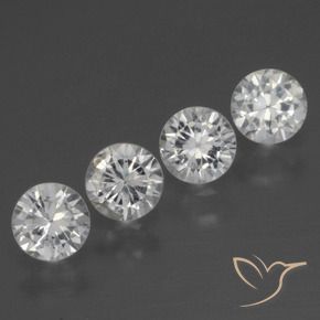 Gemas de Zafiro Blanco natural de 1.51 ct, Redondo, VS