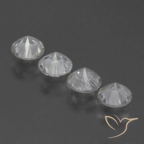 Gemas de Zafiro Blanco natural de 1.51 ct, Redondo, VS