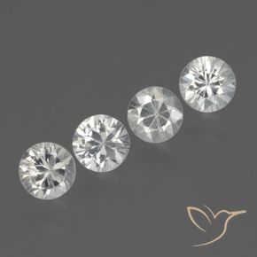 Gemas de Zafiro Blanco natural de 1.77 ct, Redondo, VS