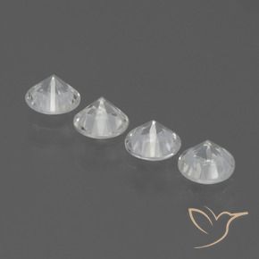 Gemas de Zafiro Blanco natural de 1.77 ct, Redondo, VS