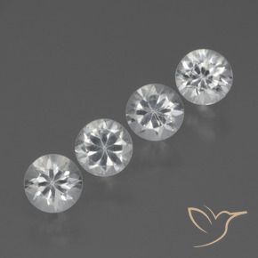 Gemas de Zafiro Blanco natural de 1.60 ct, Redondo, VVS-VS