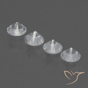 Gemas de Zafiro Blanco natural de 1.60 ct, Redondo, VVS-VS