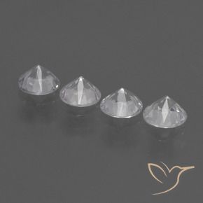 Gemas de Zafiro Blanco claro natural de 1.65 ct, Redondo, VVS-VS