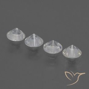 Gemas de Zafiro Blanco natural de 1.71 ct, Redondo, VVS-VS
