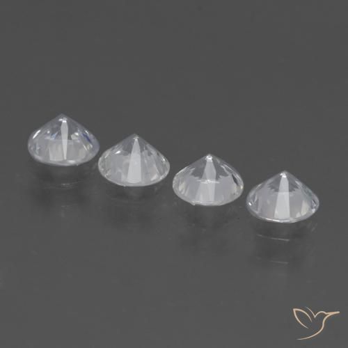 Gemas de Zafiro Blanco natural de 1.58 ct, Redondo, VS