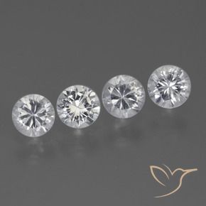 Gemas de Zafiro Blanco natural de 1.55 ct, Redondo, VS