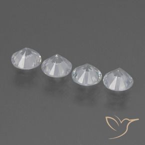 Gemas de Zafiro Blanco natural de 1.55 ct, Redondo, VS