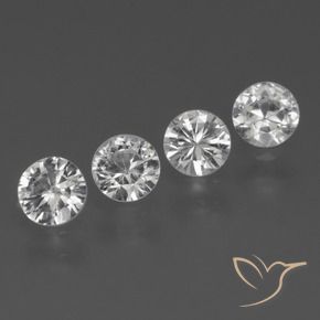 Gemas de Zafiro Blanco natural de 1.59 ct, Redondo, VS