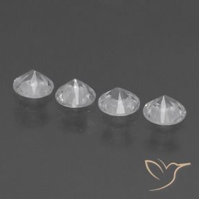 Gemas de Zafiro Blanco natural de 1.59 ct, Redondo, VS
