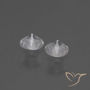 Gemas de Zafiro Blanco claro natural de 0.75 ct, Redondo, VS