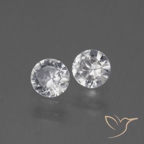 Gemas de Zafiro Blanco claro natural de 0.78 ct, Redondo, VS