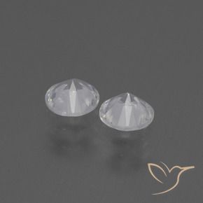 Gemas de Zafiro Blanco claro natural de 0.78 ct, Redondo, VS