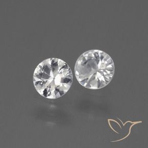 Gemas de Zafiro Blanco natural de 0.76 ct, Redondo, VS