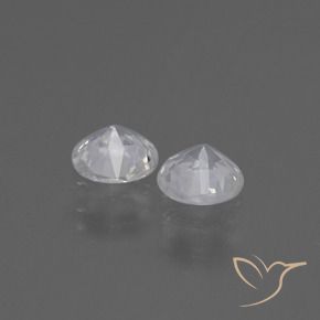 Gemas de Zafiro Blanco natural de 0.76 ct, Redondo, VS