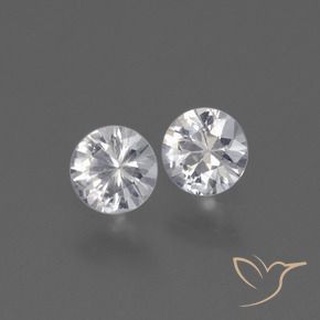 Gemas de Zafiro Blanco natural de 0.76 ct, Redondo, VS