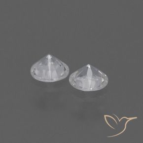 Gemas de Zafiro Blanco natural de 0.76 ct, Redondo, VS