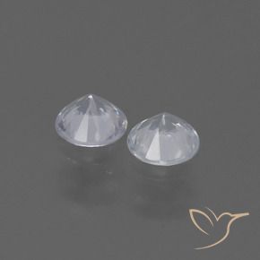 Gemas de Zafiro Blanco natural de 0.81 ct, Redondo, VVS-VS