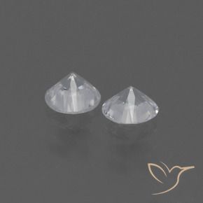 Gemas de Zafiro Blanco natural de 0.84 ct, Redondo, VVS-VS