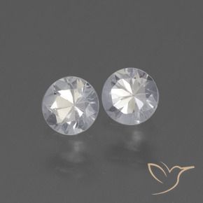 Gemas de Zafiro Blanco natural de 0.94 ct, Redondo, VVS-VS