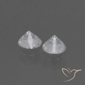 Gemas de Zafiro Blanco natural de 0.94 ct, Redondo, VVS-VS
