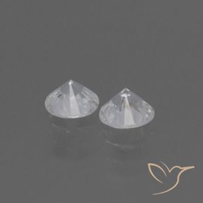 Gemas de Zafiro Blanco claro natural de 0.81 ct, Redondo, VVS-VS