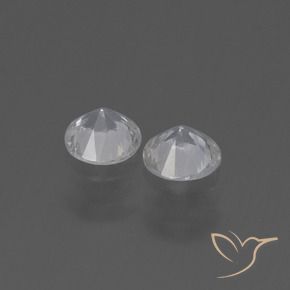 Gemas de Zafiro Blanco claro natural de 0.76 ct, Redondo, VVS-VS
