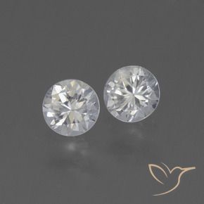 Gemas de Zafiro Blanco natural de 0.84 ct, Redondo, VVS-VS