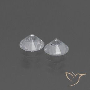Gemas de Zafiro Blanco natural de 0.84 ct, Redondo, VVS-VS
