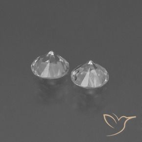 Gemas de Zafiro Blanco claro natural de 0.78 ct, Redondo, VS