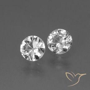 Gemas de Zafiro Blanco claro natural de 0.78 ct, Redondo, VS