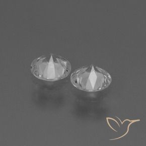 Gemas de Zafiro Blanco claro natural de 0.78 ct, Redondo, VS