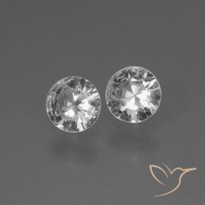 Gemas de Zafiro Blanco claro natural de 0.71 ct, Redondo, VS