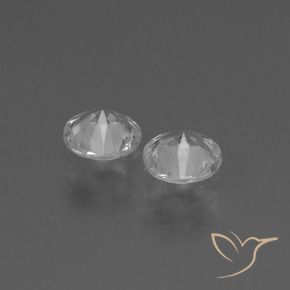 Gemas de Zafiro Blanco claro natural de 0.71 ct, Redondo, VS
