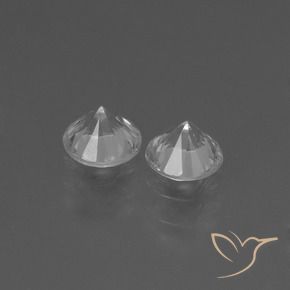 Gemas de Zafiro Blanco natural de 0.85 ct, Redondo, VVS-VS