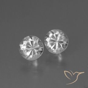 Gemas de Zafiro Blanco natural de 0.81 ct, Redondo, VVS-VS