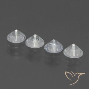 Gemas de Zafiro Blanco natural de 1.77 ct, Redondo, VS