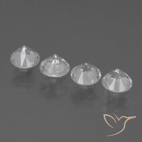 Gemas de Zafiro Blanco natural de 1.72 ct, Corte Redondo, VVS-VS