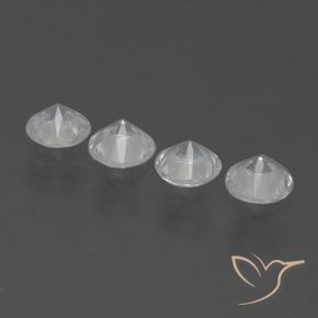 Gemas de Zafiro Blanco claro natural de 1.54 ct, Redondo, VS