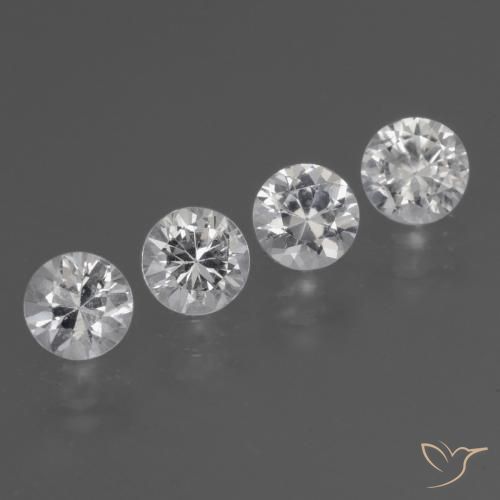 Gemas de Zafiro Blanco natural de 1.73 ct, Redondo, VS