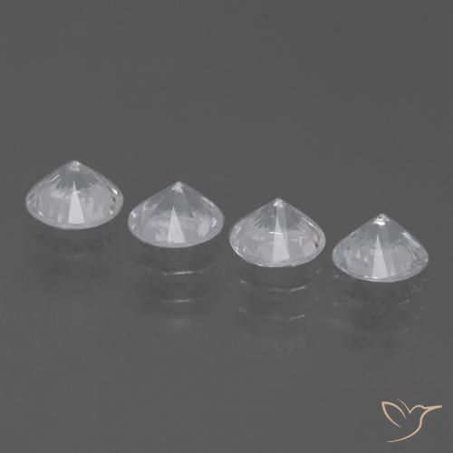 Gemas de Zafiro Blanco natural de 1.73 ct, Redondo, VS