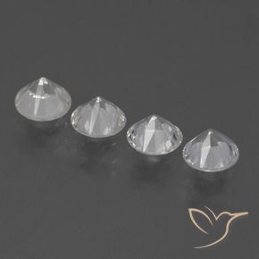 Gemas de Zafiro Blanco claro natural de 1.74 ct, Redondo, VVS-VS