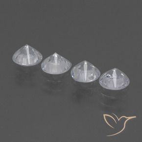 Gemas de Zafiro Blanco natural de 1.62 ct, Redondo, VVS-VS